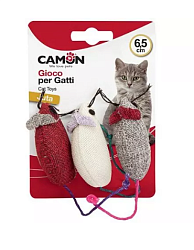 Игрушка Мышь джутовая, 6,5 см 3 шт/упак 12712 Camon