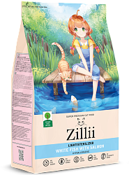 ZILLII (Зилли) Sterilized сухой корм для взрослых стерилизованных кошек с белой рыбой, лососем 2 кг