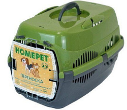 Переноска для животных малая оливково-серая 43х29х27 см HOMEPET 79036