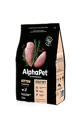 ALPHAPET (АльфаПет) сухой корм для котят, беременных и кормящих кошек с цыпленком 1,5 кг 650914