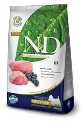 Farmina (Фармина) N&D Dog Adult Mini Lamb & Blueberry для взр. собак ягненок с черникой 800 г