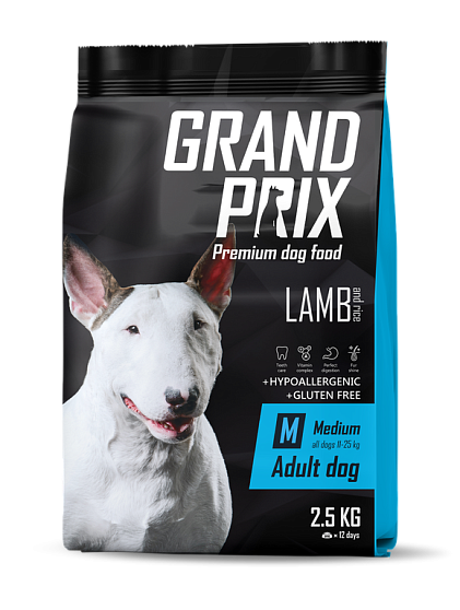 GRAND PRIX DOG Medium Adult сухой корм для собак с ягненком 2,5 кг