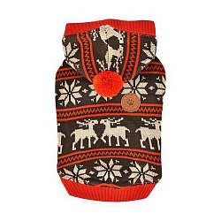 PUPPIA Кофта для собак с капюшоном "Prancer", коричневая, S (Южная Корея)