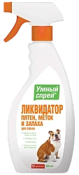 УМНЫЙ СПРЕЙ Ликвидатор пятен и запаха для собак  500 мл (Апиценна)