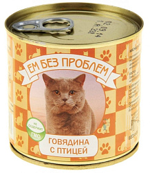 Ем без проблем консервы для кошек Говядина с птицей 410 г