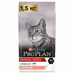 PROPLAN Cat Adult 7+ сухой корм для взрослых кошек 7+ лосось 1,5 кг  