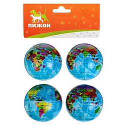 Игрушка мячик зефирный "Карта мира" 6,3см микс цветов арт.1741084 Sima