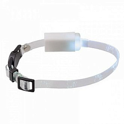 Ошейник светящийся "Лапки" прозрачный 10 мм 20*27 см 7 режимов 14-9003 Hello Pet