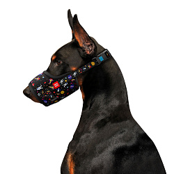 Намордник для собак WAUDOG Nylon, рисунок "NASA", пластиковый фастекс, размер №1, О 14-20 см
