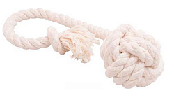 ДОГЛАЙК Мяч канатный DL большой белый D-2356