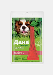 Дана Ультра капли от клещей и блох для собак 5-10 кг 1 пипетка, Апиценна