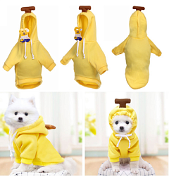 Кофта-толстовка для собаки "Wonderful style-Банан" с капюшоном, размер S (38*25*22см)