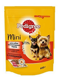 Pedigree д/взр собак миниатюрных пород говядина (здоровье кожи и шерсти) 600 г