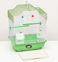 Клетка для птиц укомплектованная Bd-1/4f, 30 х 23 х 39 см, зелёная 10091982