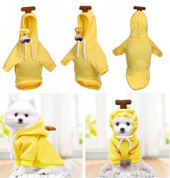 Кофта-толстовка для собаки "Wonderful style-Банан" с капюшоном, размер S (38*25*22см)