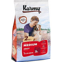 KARMY Медиум Эдалт индейка для собак средних пород старше 1 года  2 кг 7036