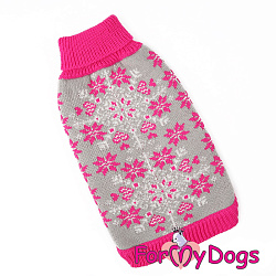 FOR MY DOG Свитер вязаный серо/розовый (18-20) FW832-2019