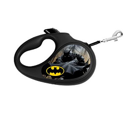 Поводок-рулетка WAUDOG R-leash "Бэтмен Черный", XS, до 12 кг, 3 м, светоотраж. черный 8123-1001-01