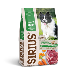 Sirius Сухой корм для взрослых собак, говядина с овощами 2 кг