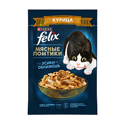 FELIX (Феликс) Мясные ломтики влажный корм для взрослых кошек курица 75 г