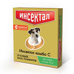 ИНСЕКТАЛ Комбо С капли от клещей, блох и гельминтов, для собак, 4-10 кг 1мл