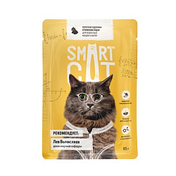Smart Cat влажный корм для кошек и котят кусочки курочки в нежном соусе 85 гр 37038