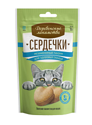 Деревенские лакомства для кошек Сердечки незаменимый таурин для здоровья сердца, 30г