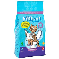 Наполнитель для кошачьего туалета "KikiKat" супер-белый комкующийся с ароматом "Лаванда" 10 л