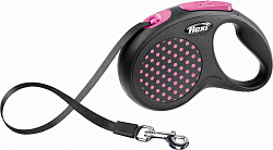 FLEXI Рулетка Design M ремень 5 м до 25 кг, розовый 46206F