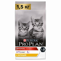 PROPLAN CAT JUNIOR Original д/котят для поддержания природного иммунитета с курицей 1,5кг 
