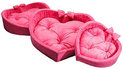 Лежанка в форме сердца имитация замши розовая 60*55*17 см Soft heart DS rose 3 11102063