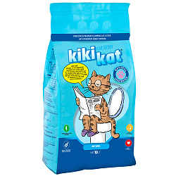 Наполнитель для кошачьего туалета "KikiKat" супер-белый комкующийся 10 л.