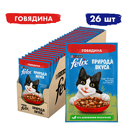 FELIX (Феликс) Природа Вкуса влажный корм для взрослых кошек говядина 75 г