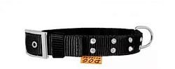 Ошейник-25 двойной со стразами нейлон "Dog Extreme" 38-48 см черный 67081