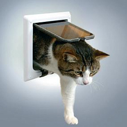 Дверца для кошки (15,8*14,7 см) с 4 функциями, белая 38641 Trixie