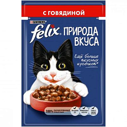 FELIX Природа Вкуса влажный корм для взрослых кошек говядина 75 г
