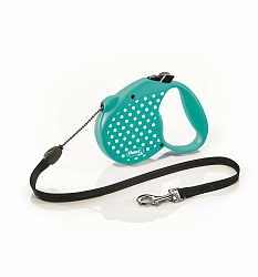 FLEXI Рулетка STANDART DOTS M трос  ремень 5 м до 20 кг мятный зеленый 54252F