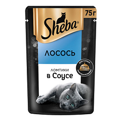 Sheba влажный корм для взрослых кошек ломтики в соусе лосось 28*75г