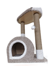 Мини-комплекс для крупных кошек 55*45*90см, лежанка 58*38см ковролин "Рыжий кот"