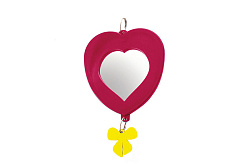 Зеркало для птиц "Сердечко" с пластиковым подвесом 5 см 5002