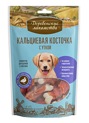 Деревенские лакомства Кальциевая косточка с утиным филе для щенков 90г