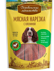 Деревенские лакомства мясная нарезка с олениной для собак 90 г
