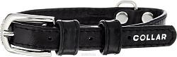 Ошейник "Collar Glamour" без украшений шир 12мм дл 21-29см черный 32561