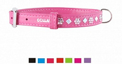 Ошейник "Collar Glamour" с клеевыми стразами ш. 12 мм д. 21-29 см  синий. 32682