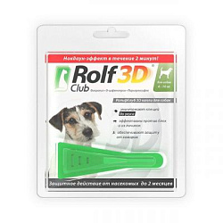 Рольф Клуб 3D  капли от клещей и блох для собак до 4-10 кг R403 (Неотерика)
