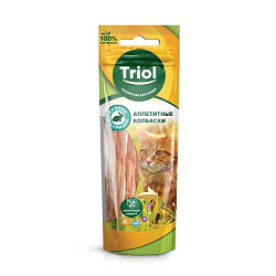 Аппетитные колбаски из кролика с курицей для кошек 40г Triol