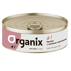 Organix консервы для собак Кролик с зеленым горошком 100 гр