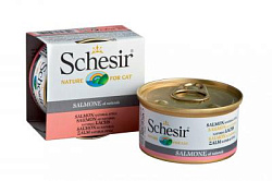 Schesir консервы для кошек лосось в собственном соку 85 г 60443
