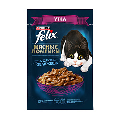 FELIX (Феликс) Мясные ломтики влажный корм для взрослых кошек утка 75 г