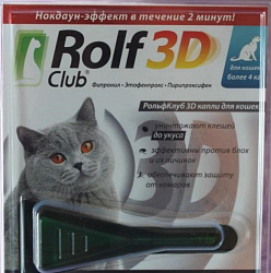 Rolf 3D (Рольф Клуб 3D) капли от клещей и блох для кошек более 4 кг, Неотерика